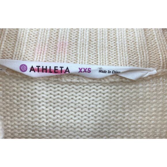 Athleta Merino Wool Sweater Ombre Sunset Mockneck Pullover Ribbed Cream Tan XXS - Picture 5 of 8